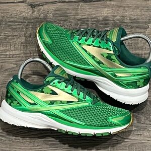 Brooks Launch 4 Lucky Green Gold Running Race Shoes 1202341B325 Women Size 7B